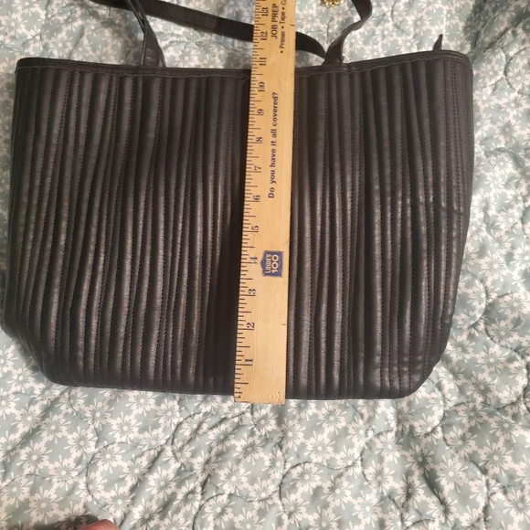 Betsey Johnson Black Quilted Large Tote Shopper Shoulder Bag- - Picture 13 of 13